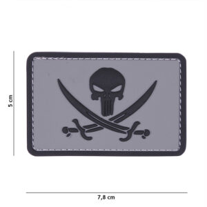 Embleem 3D PVC Punisher pirate grijs/zwart #11126