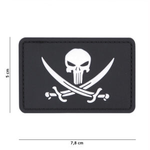 Embleem 3D PVC Punisher pirate zwart #11125