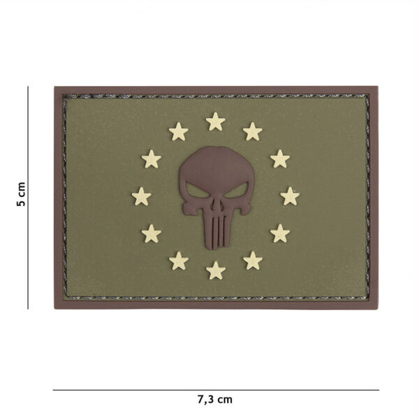444130 5335 99 01 <p>Voeg een stoere touch toe aan je uitrusting met het 3D PVC Punisher embleem in groen. Dit hoogwaardige embleem is ontworpen met een sterke klittenband aan de achterzijde, waardoor het eenvoudig te bevestigen is op kleding, tassen of andere uitrusting. Perfect voor zowel militaire als outdoor activiteiten, geeft dit embleem je gear een unieke uitstraling. Maak een statement met dit opvallende accessoire!</p>