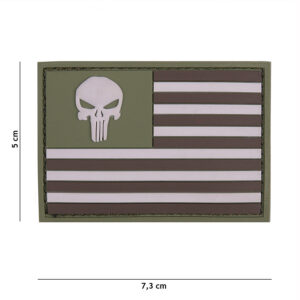 Embleem 3D PVC Punisher USA vlag subdued #13105