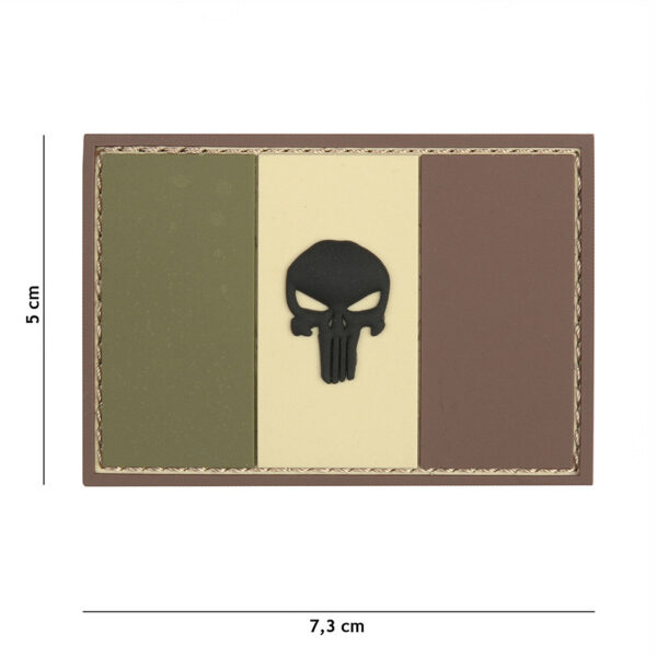 444130 5341 99 01 <p>Voeg een stoere uitstraling toe aan je uitrusting met het 3D PVC Punisher embleem met de Franse vlag. Dit hoogwaardige embleem is voorzien van klittenband aan de achterzijde, waardoor het eenvoudig aan te brengen is op jassen, tassen of andere uitrusting. Perfect voor zowel militaire als outdoor activiteiten, dit embleem is een must-have voor elke liefhebber van unieke en opvallende accessoires.</p>