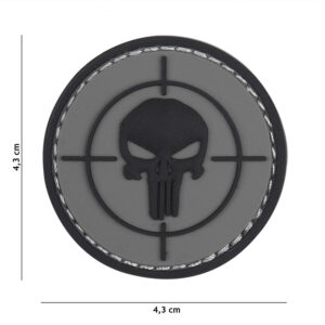 Embleem 3D PVC Punisher vizier grijs #12077