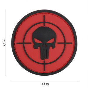 Embleem 3D PVC Punisher vizier rood #12076
