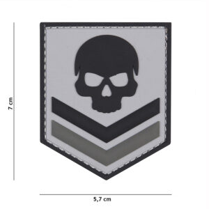 Embleem 3D PVC België skull grijs #20029