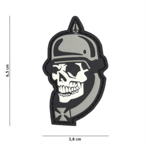 Embleem 3D PVC WW I skull grijs #20046