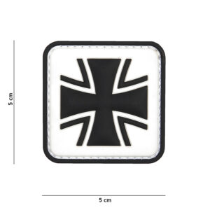 Embleem 3D PVC Duits kruis wit #11108