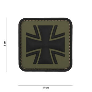 Embleem 3D PVC Duits kruis groen #11109