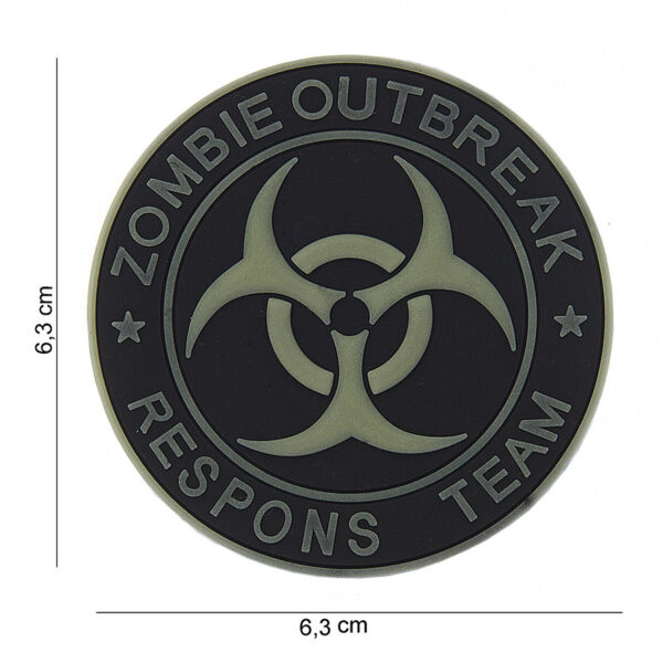444150 3706 99 01 <p>Het 3D PVC embleem 'Zombie Outbreak Respons Team' #13005 is een opvallende toevoeging voor elke outdoor- of militaire uitrusting. Dit embleem is voorzien van een stevige klittenband aan de achterzijde, waardoor het eenvoudig aan kleding of uitrusting bevestigd kan worden. Met zijn unieke ontwerp en hoge kwaliteit is dit embleem perfect voor fans van zombie-thema's en voor gebruik tijdens evenementen of hobby's. Laat zien dat je klaar bent voor elke situatie met dit opvallende embleem.</p>