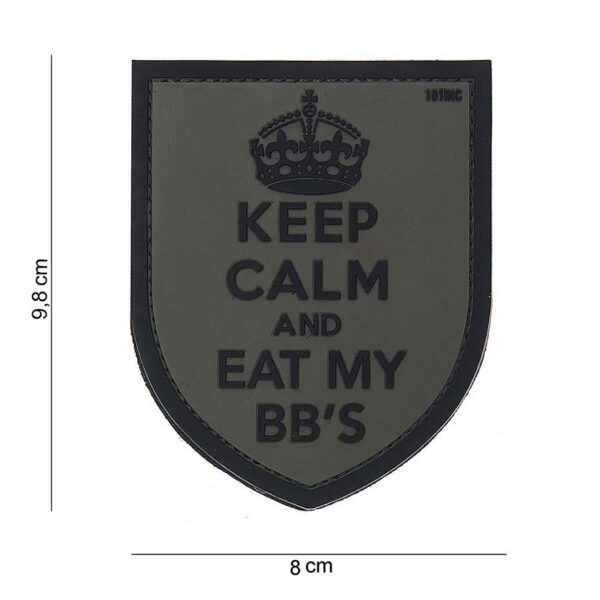 444180 3840 99 01 <p>Het 3D PVC embleem 'Keep Calm' in grijs (#10111) is een stevige en stijlvolle toevoeging aan jouw militaire of outdoor uitrusting. Dit embleem is voorzien van klittenband aan de achterzijde, waardoor het eenvoudig te bevestigen is op kleding, rugzakken of andere uitrusting. Met zijn unieke ontwerp en duurzame materialen is dit embleem niet alleen functioneel, maar ook een trendy statement voor iedere outdoor liefhebber.</p>