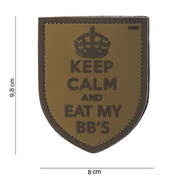 444180 3841 99 01 <p>Het 3D PVC embleem 'Keep Calm' in bruin is een must-have voor iedere outdoor en militaire uitrusting. Dit hoogwaardige embleem is voorzien van een stevige klittenband aan de achterzijde, waardoor het eenvoudig op kleding of uitrusting te bevestigen is. Met zijn stijlvolle ontwerp en robuuste materiaal is dit embleem perfect voor zowel casual gebruik als in het veld. Maak je look compleet en voeg een vleugje karakter toe aan je uitrusting met dit unieke embleem.</p>