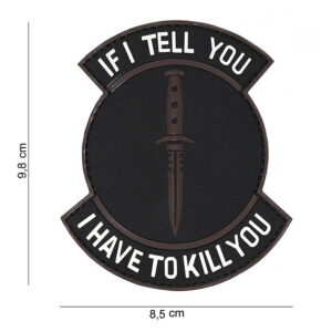 Embleem 3D PVC If I tell you zwart/bruin #16095