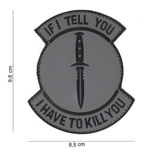 Embleem 3D PVC If I tell you grijs/zwart #16092