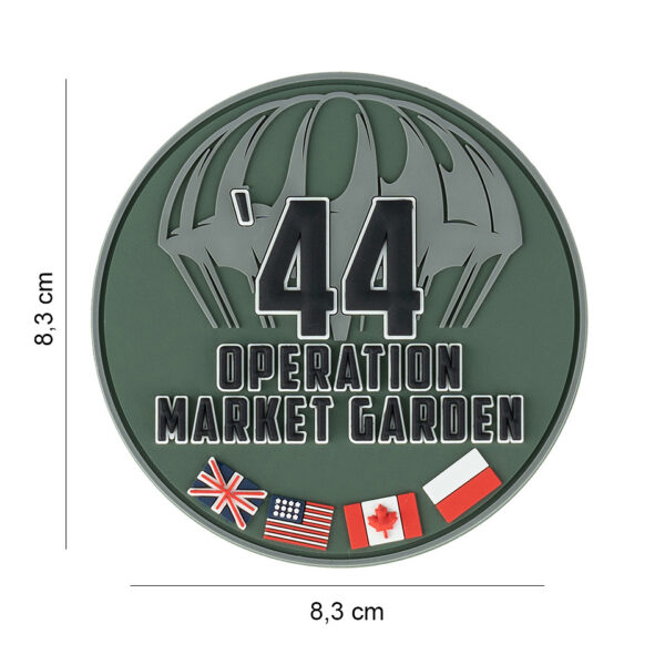 444190 8098 99 01 <p>Het 3D PVC embleem Market Garden '44 in groen is een eerbetoon aan de helden van Operatie Market Garden, een cruciaal geallieerd offensief in september 1944. Dit hoogwaardige embleem is voorzien van klittenband aan de achterzijde, waardoor het eenvoudig te bevestigen is op kleding of uitrusting. Het maakt deel uit van de Fostex WWII Series en is een perfect accessoire voor elke militaire of outdoor liefhebber die de geschiedenis wil eren.</p>