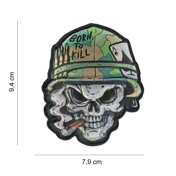 444300 16004 99 01 <p>Het Embleem 3D UV Skull Vietnam ace #8039 is een uniek en stijlvol embleem vervaardigd uit duurzaam PVC. Dit embleem beschikt over een handige klittenband aan de achterzijde, waardoor het eenvoudig te bevestigen is op kleding of uitrusting. Met zijn gedetailleerde ontwerp en robuuste uitstraling is het een perfecte aanvulling voor elke militaire of outdoor liefhebber. Laat je persoonlijkheid zien met dit opvallende embleem dat zowel functionaliteit als stijl biedt.</p>