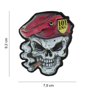 Embleem 3D UV Skull red beret #8042