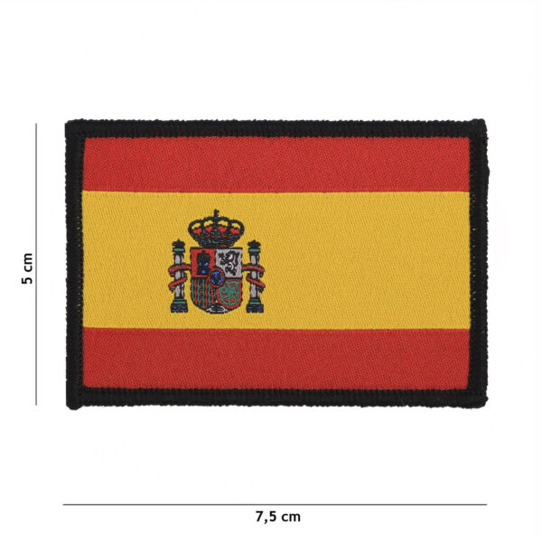 446100 10005 99 01 <p>Het embleem stof fijn geweven vlag Spanje #7128 is een hoogwaardig, gedetailleerd embleem gemaakt van 100% stof. Dankzij de fijne weving komen de kleuren en details perfect tot hun recht. Dit embleem is voorzien van een praktische klittenband achterzijde, waardoor het eenvoudig te bevestigen is aan verschillende materialen. Ideaal voor het personaliseren van uw uitrusting of kleding en een must-have voor elke Spanje-liefhebber.</p>