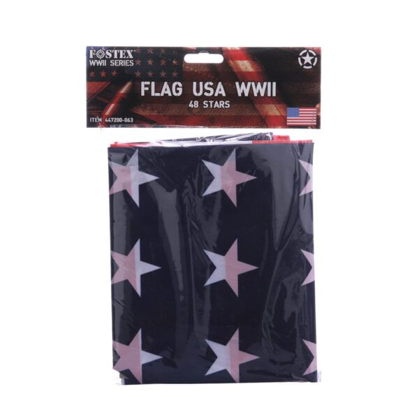 447200 063 75 02 <p>Ontdek de Vlag USA met 48 sterren, vervaardigd van 100% polyester. Deze duurzame en weerbestendige vlag heeft een afmeting van 1 x 1,5 meter, waardoor hij perfect is voor zowel binnen- als buitentoepassingen. Of je nu een patriot bent of gewoon een liefde voor de Amerikaanse cultuur hebt, deze vlag is een uitstekende aanvulling op je collectie. Beschikbaar in diverse kleuren, maak je ruimte compleet met deze opvallende en symbolische vlag.</p>