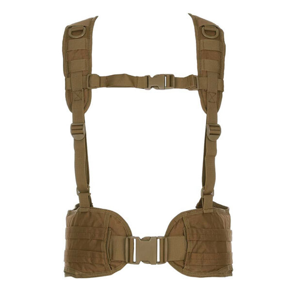 129781 112 03 1 <p>De Tactische riem met harnas is de ideale uitrusting voor iedere outdoor- en militaire liefhebber. De riem is uitgerust met MOLLE-secties voor het bevestigen van pouches en heeft een comfortabele gepolsterde mesh-voering. Het harnas verdeelt de last gelijkmatig over de schouders, waardoor de druk op de heupen vermindert en de riem stevig op zijn plaats blijft. Zowel de riem als het harnas zijn volledig verstelbaar en verkrijgbaar in zes verschillende kleuren, perfect voor elke missie of avontuur.</p>