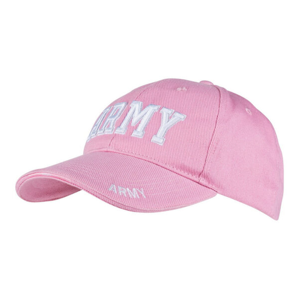 215044 23 01 De stijlvolle roze Army Baseball Cap is een must-have voor elke modebewuste outdoor liefhebber. Met het woord 'Army' in opvallende witte letters op de voorkant, combineert deze cap een trendy uitstraling met een comfortabele pasvorm. Gemaakt van 100% katoen, is deze cap perfect voor dagelijks gebruik en biedt hij een ideale aanvulling op jouw sportieve of casual outfit.