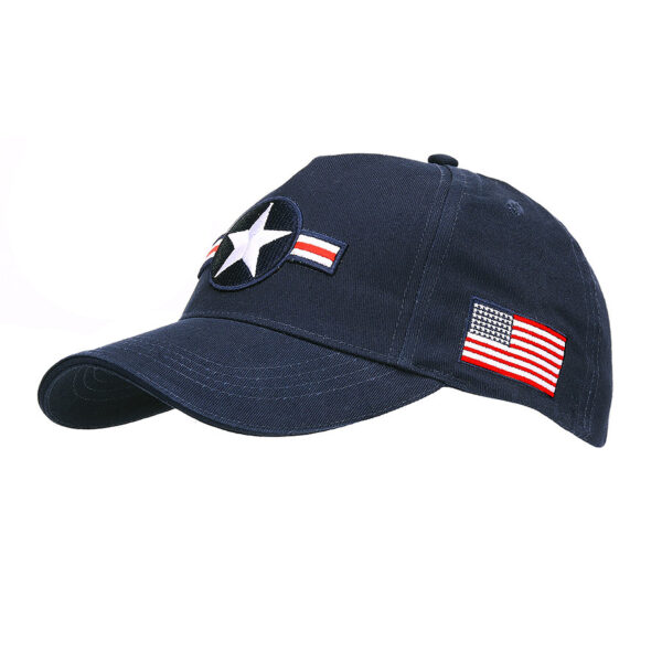 215112 12 01 <p>De Fostex® USAF Roundel baseball cap is een stijlvolle en comfortabele pet met een 3D geborduurd USAF-logo. Gemaakt van 100% katoen, biedt deze cap een perfecte pasvorm en is verstelbaar aan de achterzijde voor optimaal draagcomfort. Het iconische USAF Roundel, dat zijn oorsprong vindt in de Tweede Wereldoorlog, maakt deze cap niet alleen een modieuze keuze, maar ook een eerbetoon aan de rijke geschiedenis van de Amerikaanse Luchtmacht. Verkrijgbaar in een klassieke blauwe kleur.</p>