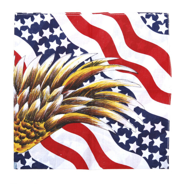 217190 354 75 217190 354 75 01 <p>De Bandana USA vlag met een indrukwekkende adelaar is vervaardigd uit 100% katoen, wat zorgt voor een comfortabele en ademende pasvorm. Dit veelzijdige accessoire is perfect voor outdoor activiteiten of als stijlvol statement in het dagelijks leven. Met zijn opvallende ontwerp is deze bandana niet alleen functioneel, maar ook een echte eye-catcher. Verkrijgbaar in diverse kleuren, biedt hij een unieke manier om je persoonlijkheid te uiten.</p>