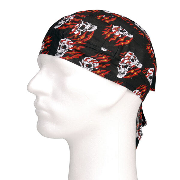 219270 323 75 01 <p>Ontdek de Bandana cap flaming skull #158, gemaakt van 100% katoen voor optimaal comfort en ademend vermogen. Deze unieke cap met een opvallend skull-design is perfect voor zowel outdoor avonturen als casual gebruik. Verkrijgbaar in diverse kleuren, biedt deze bandana cap een stijlvolle aanvulling op je outfit. Ideaal voor iedereen die zijn of haar persoonlijkheid wil uitdragen met een edgy en trendy uitstraling.</p>