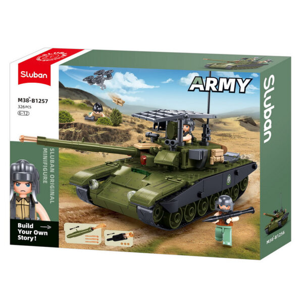 413357 99 05 <p>Ontdek de Sluban Army tank IFR T90AS M38-B1257 #16075, een indrukwekkende bouwset met 326 blokjes en 3 minifiguren. Deze set is perfect voor jonge bouwliefhebbers vanaf 6 jaar en biedt urenlang plezier. Sluban is compatibel met andere grote bouwsteenmerken, waardoor je je creatieve mogelijkheden kunt uitbreiden. Met een doosafmeting van 38 x 28,5 x 6,7 cm is deze set een uitstekende aanvulling voor elke verzamelaar van militaire bouwsets.</p>
