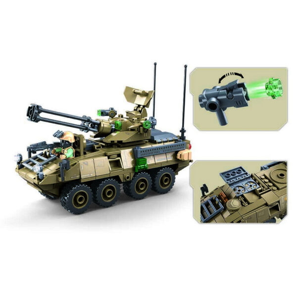 413358 99 03 <p>De Sluban Army tank OEF Stryker ADS M38-B1258 #16071 is een spannende bouwset voor de jonge defensieliefhebber. Met 320 blokjes en 3 minifiguren biedt deze set urenlang bouwplezier. Sluban staat bekend om zijn compatibiliteit met andere grote bouwsteenmerken, waardoor je creativiteit geen grenzen kent. Geschikt voor kinderen vanaf 6 jaar, met een gemiddelde moeilijkheidsgraad. Verken de wereld van militaire voertuigen met deze unieke tank set.</p>
