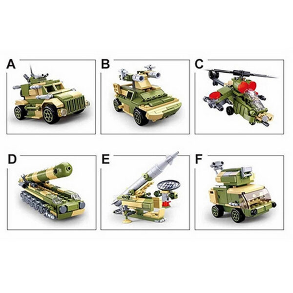 413360 99 04 <p>Ontdek de Sluban Army luchtdoelraket S-400 6 in 1 M38-B0782, een fascinerende bouwset voor militairen en bouwliefhebbers. Met 713 blokjes en 6 minifiguren biedt deze set eindeloze mogelijkheden voor creatief spel. Sluban staat bekend om zijn compatibiliteit met andere grote bouwsteenmerken, waardoor je volop kunt combineren en uitbreiden. De set is geschikt voor kinderen vanaf 6 jaar en heeft een gemiddelde moeilijkheidsgraad, perfect voor een uitdagende bouwervaring.</p>