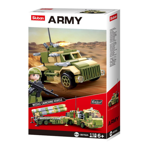 413360 99 09 <p>Ontdek de Sluban Army luchtdoelraket S-400 6 in 1 M38-B0782, een fascinerende bouwset voor militairen en bouwliefhebbers. Met 713 blokjes en 6 minifiguren biedt deze set eindeloze mogelijkheden voor creatief spel. Sluban staat bekend om zijn compatibiliteit met andere grote bouwsteenmerken, waardoor je volop kunt combineren en uitbreiden. De set is geschikt voor kinderen vanaf 6 jaar en heeft een gemiddelde moeilijkheidsgraad, perfect voor een uitdagende bouwervaring.</p>
