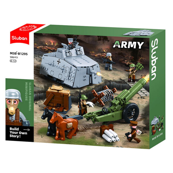 413362 99 04 <p>De Sluban Army aanvallende tank WWI - 47Vs M38-B1295 is een spannende bouwset voor de echte legerminnaar. Met 506 bouwstenen en 5 minifiguren biedt deze set een uitdagende en leuke ervaring voor kinderen vanaf 6 jaar. De gemiddelde moeilijkheidsgraad zorgt ervoor dat zowel beginners als ervaren bouwers zich kunnen vermaken. Bovendien is het compatibel met andere grote bouwsteenmerken, wat het uitbreiden van je verzameling eenvoudig maakt. Laat je creativiteit de vrije loop met deze gedetailleerde tankset!</p>