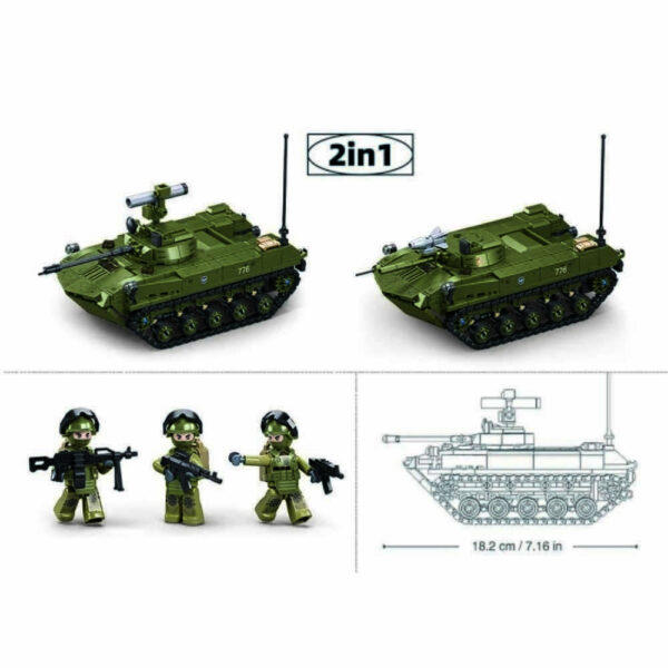 413368 99 05 <p>Bouw het indrukwekkende Sluban BMD-2S Airborne Armored Vehicle met deze 2-in-1 bouwset. Met 530 bouwstenen kun je twee verschillende modellen creëren, perfect voor de jonge bouwliefhebber vanaf 8 jaar. De set is compatibel met andere grote bouwsteenmerken, waardoor je eindeloze mogelijkheden hebt om je creaties uit te breiden. Laat je verbeelding de vrije loop met deze militaire bouwset!</p>