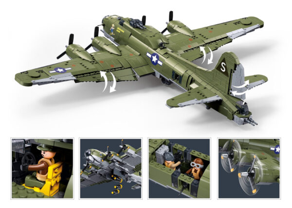 413370 99 d30dc791 f338 414b b6de 2e3224d7dba4 <p>De Sluban B17-GS Flying Fortress M38-B1367 #17001 is een indrukwekkende bouwset waarmee je de iconische B17-GS bommenwerper op schaal 1:44 kunt bouwen. Met maar liefst 1270 bouwstenen is dit een uitdagend project voor militaire modelbouwliefhebbers. Deze set is compatibel met andere grote bouwsteenmerken, wat het mogelijk maakt om je creaties uit te breiden. Geschikt voor kinderen vanaf 8 jaar, is dit een perfecte aanvulling voor je verzameling.</p>
