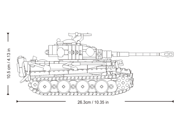 413371 99 05 <p>Bouw de indrukwekkende Sluban Tiger Tank op schaal 1:35 met de M38-B1533 set. Met maar liefst 943 bouwstenen is dit model perfect voor liefhebbers van militaire voertuigen. De tank is compatibel met andere grote bouwsteenmerken, waardoor je eindeloze combinatiemogelijkheden hebt voor je verzameling. Geschikt voor bouwers vanaf 8 jaar, biedt deze set niet alleen een uitdagend project, maar ook een prachtig display-item voor elke modelbouwliefhebber.</p>