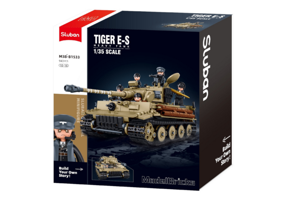 413371 99 07 <p>Bouw de indrukwekkende Sluban Tiger Tank op schaal 1:35 met de M38-B1533 set. Met maar liefst 943 bouwstenen is dit model perfect voor liefhebbers van militaire voertuigen. De tank is compatibel met andere grote bouwsteenmerken, waardoor je eindeloze combinatiemogelijkheden hebt voor je verzameling. Geschikt voor bouwers vanaf 8 jaar, biedt deze set niet alleen een uitdagend project, maar ook een prachtig display-item voor elke modelbouwliefhebber.</p>