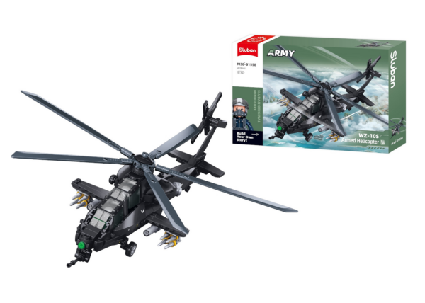 413373 99 06 <p>Bouw de indrukwekkende Sluban WZ-10S aanvalshelikopter op schaal 1:45 met deze 419-delige bouwset. Dit model is perfect voor liefhebbers van militaire voertuigen en past uitstekend in elke verzameling. De bouwstenen zijn compatibel met andere grote merken, waardoor je eindeloos kunt combineren. Geschikt voor kinderen vanaf 8 jaar, deze set biedt niet alleen een uitdagend bouwproject, maar ook een prachtig eindresultaat.</p>