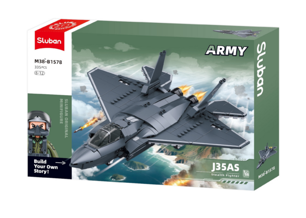 413375 99 08 <p>Bouw je eigen Sluban Army J35 Jachtvliegtuig op schaal 1:55 met de M38-B1578 bouwset. Dit model is perfect voor liefhebbers van militaire voertuigen en biedt een uitdagend bouwproject voor kinderen vanaf 8 jaar. Dankzij de compatibiliteit met andere grote bouwsteenmerken kun je deze set eenvoudig combineren met je bestaande collectie. Met afmetingen van 42,5 x 28,5 x 6,7 cm is dit jachtvliegtuig een waardevolle aanvulling op elke verzameling.</p>