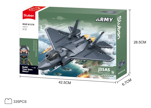 413375 99 09 <p>Bouw je eigen Sluban Army J35 Jachtvliegtuig op schaal 1:55 met de M38-B1578 bouwset. Dit model is perfect voor liefhebbers van militaire voertuigen en biedt een uitdagend bouwproject voor kinderen vanaf 8 jaar. Dankzij de compatibiliteit met andere grote bouwsteenmerken kun je deze set eenvoudig combineren met je bestaande collectie. Met afmetingen van 42,5 x 28,5 x 6,7 cm is dit jachtvliegtuig een waardevolle aanvulling op elke verzameling.</p>