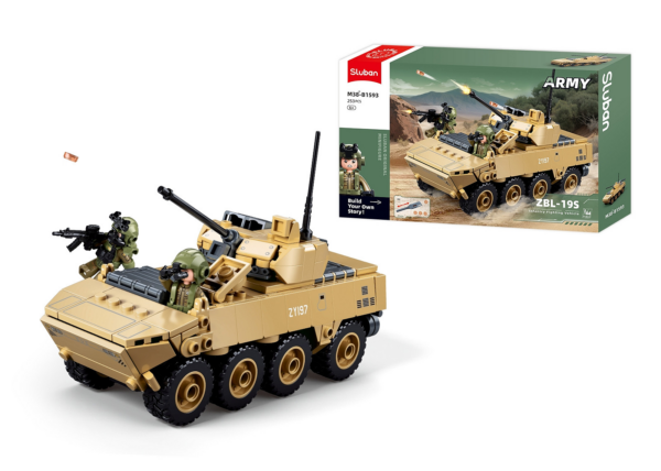 413377 99 04 <p>Bouw het indrukwekkende ZBL-19S infanteriegevechtsvoertuig op schaal 1:44 met de Sluban Army bouwset. Deze set bevat 253 hoogwaardige bouwstenen en is compatibel met andere populaire bouwsteenmerken, waardoor je eindeloze combinatiemogelijkheden hebt. Perfect voor zowel verzamelaars als jonge bouwers vanaf 6 jaar, en een aanwinst voor elke militaire modelcollectie. Met afmetingen van 38 x 23,7 x 6,7 cm is dit een geweldig project voor liefhebbers van militaire voertuigen.</p>