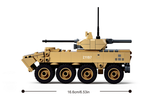413377 99 05 <p>Bouw het indrukwekkende ZBL-19S infanteriegevechtsvoertuig op schaal 1:44 met de Sluban Army bouwset. Deze set bevat 253 hoogwaardige bouwstenen en is compatibel met andere populaire bouwsteenmerken, waardoor je eindeloze combinatiemogelijkheden hebt. Perfect voor zowel verzamelaars als jonge bouwers vanaf 6 jaar, en een aanwinst voor elke militaire modelcollectie. Met afmetingen van 38 x 23,7 x 6,7 cm is dit een geweldig project voor liefhebbers van militaire voertuigen.</p>