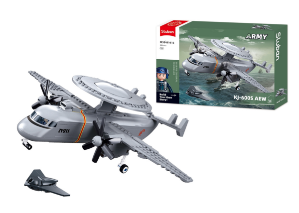 413381 99 05 <p>Bouw jouw eigen Sluban KJ-600 AEW-vliegtuig op schaal 1:55 met deze unieke bouwset. Dit model is ontworpen als een militair radar- en waarschuwingsvliegtuig, compleet met propellers en een herkenbare radarschotel bovenop de romp. Sluban biedt compatibiliteit met andere grote bouwsteenmerken, waardoor je deze set gemakkelijk kunt integreren in jouw bestaande collectie. Laat je creativiteit de vrije loop en ontdek de wereld van militaire luchtvaart met deze uitdagende bouwervaring.</p>