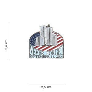 Embleem metaal never forget (zilver) #7035