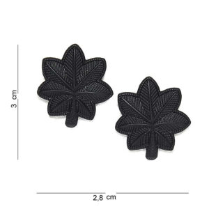 Embleem metaal Luitenant Colonel zwart à 2 stuks #6025