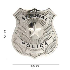 Embleem metaal special police zilver #7029