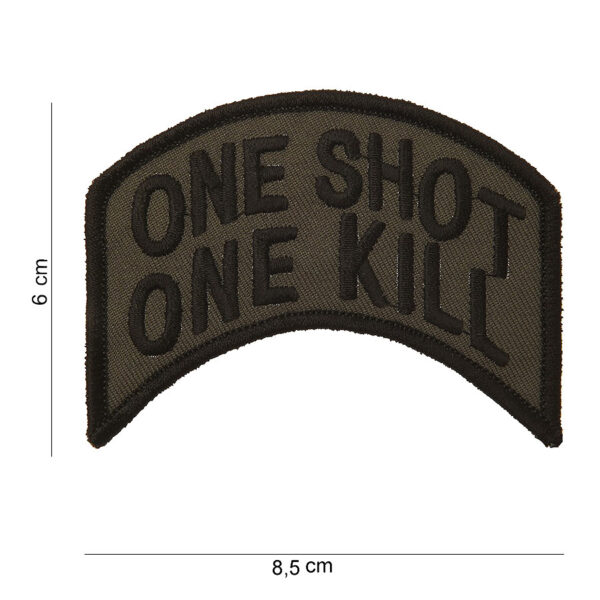 442302 1059 75 442302 1059 75 01 <p>Het Embleem stof 'One Shot One Kill' #3024 is een uniek en opvallend accessoire voor elke militaire en outdoor liefhebber. Dit hoogwaardige embleem, vervaardigd van stevig stof, toont een krachtige afbeelding en tekst die perfect past bij jouw stijl. Verkrijgbaar in diverse kleuren, is dit embleem ideaal om je gear te personaliseren of als cadeau voor vrienden. Voeg dit opvallende embleem toe aan je collectie en maak een statement!</p>