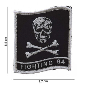 Embleem stof fighting 84 (doodskop) klein #5059