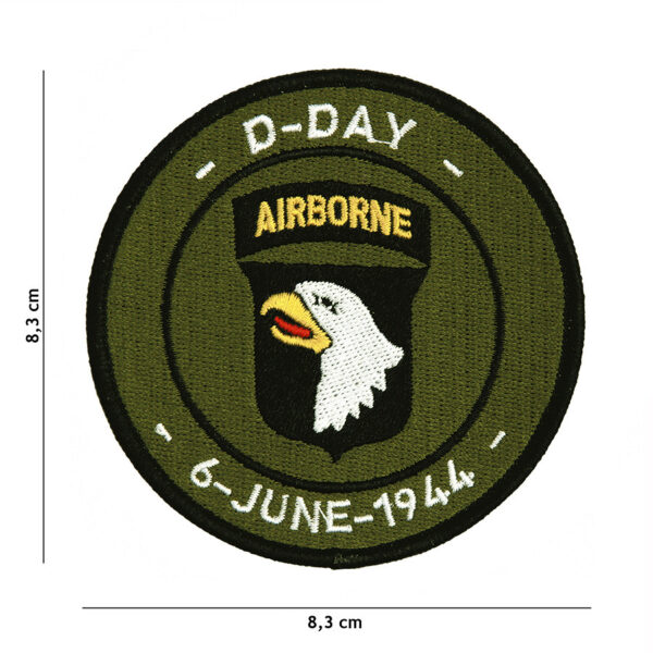 442306 3297 75 01 <p>Ontdek het stof embleem van de 101st Airborne Division, ook wel bekend als de "Screaming Eagles". Dit hoogwaardige embleem is een eerbetoon aan de legendarische rol van de divisie tijdens de D-Day landingen en andere cruciale campagnes in de Tweede Wereldoorlog. Het embleem is perfect voor het personaliseren van uw militaire of outdoor uitrusting. Met zijn rijke geschiedenis en iconische ontwerp is dit embleem een must-have voor elke verzamelaar of liefhebber van militaire geschiedenis.</p>