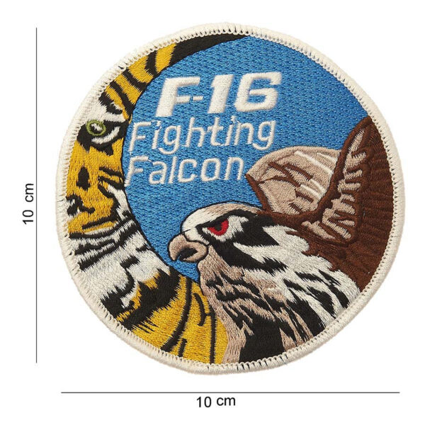 442306 770 75 01 <p>Voeg een vleugje militaire flair toe aan uw outfit met het Embleem stof F-16 fighting falcon (tijger) #4010. Dit hoogwaardige embleem met gedetailleerde tekst en afbeelding is vervaardigd van duurzaam stof en perfect voor fans van de F-16. Verkrijgbaar in diverse kleuren, dit embleem is een must-have voor elke verzamelaar of liefhebber van militaire uitrusting. Geef uw kleding of accessoires een unieke uitstraling met dit indrukwekkende embleem.</p>