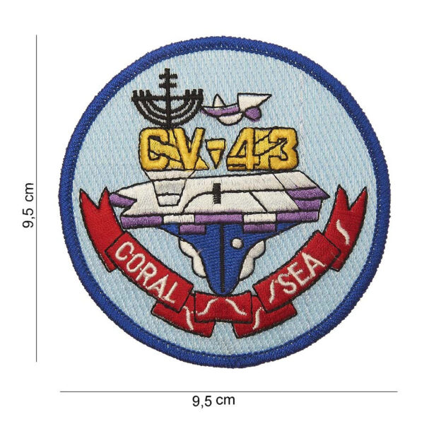 442306 861 75 01 <p>Het embleem stof CV-43 Coral Sea #4058 is een stijlvol en authentiek accessoire voor elke fan van militaire geschiedenis. Dit hoogwaardige embleem is gemaakt van duurzame stof en toont een gedetailleerde afbeelding met bijpassende tekst. Verkrijgbaar in diverse kleuren, voegt dit embleem een uniek tintje toe aan uw kleding of uitrusting. Het is perfect voor zowel verzamelaar als liefhebber en laat uw verbondenheid met de marine zien op een stijlvolle manier.</p>
