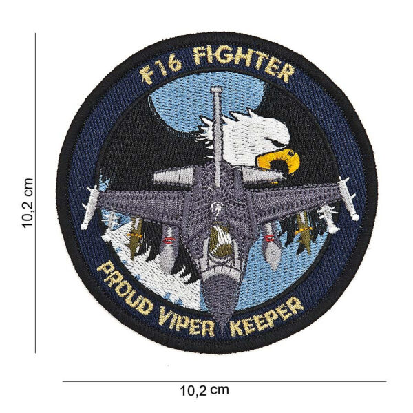 442306 886 75 01 <p>Het Embleem stof Patch F-16 Proud Viper Keeper #4003 is een hoogwaardige patch met een gedetailleerde afbeelding en tekst, perfect voor het aanvullen van je militaire of outdoor uitrusting. Deze stof patch is beschikbaar in diverse kleuren en voegt een unieke touch toe aan je kleding of accessoires. Laat jouw trots zien voor de F-16 en de Viper met deze stijlvolle en opvallende patch.</p>
